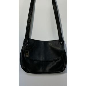Rolf's Women's Genuine Leather Purse Shoulder Bag Classic Black 8/13"